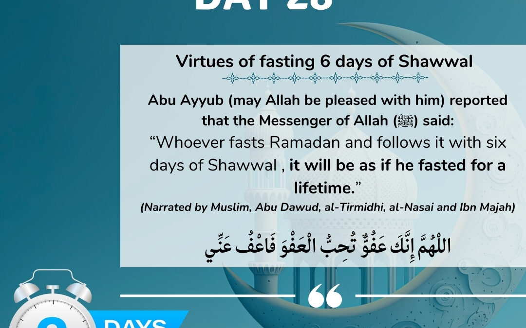 Day 28: Virtues of fasting 6 days of Shawwal